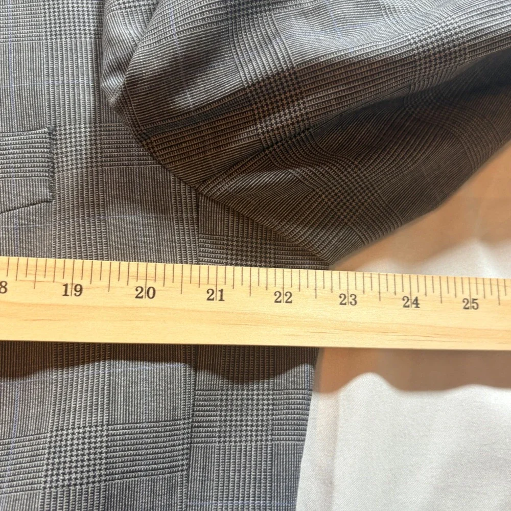 Brooks Brothers Brooksease Blazer Mens 43L Grey Glen Plaid Wool Sport Coat